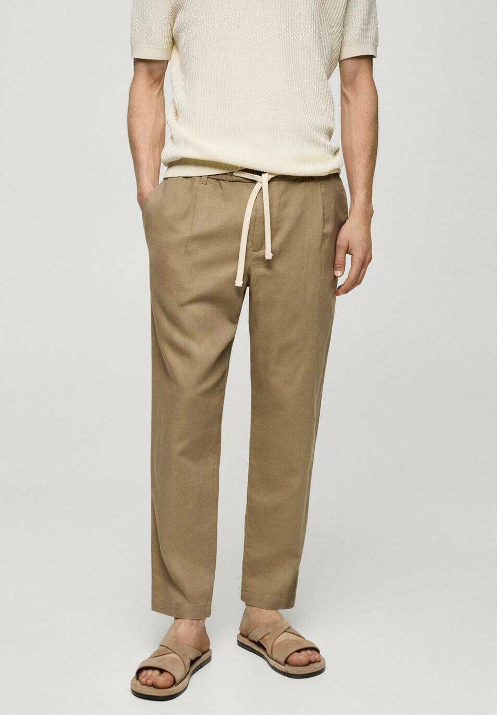Mango Slim-Fit Trousers With Drawstring
