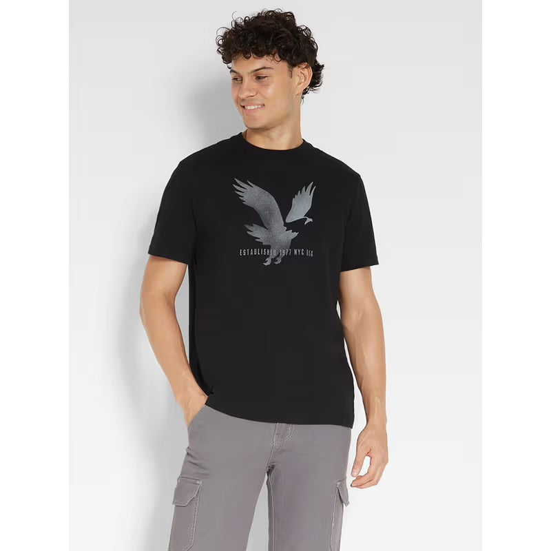 American Eagle Black Logo Graphic T-Shirt