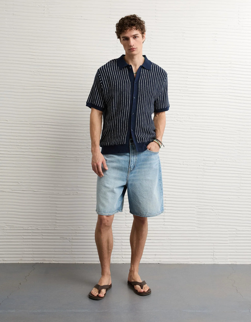 AE Button-Up Sweater Polo Shirt