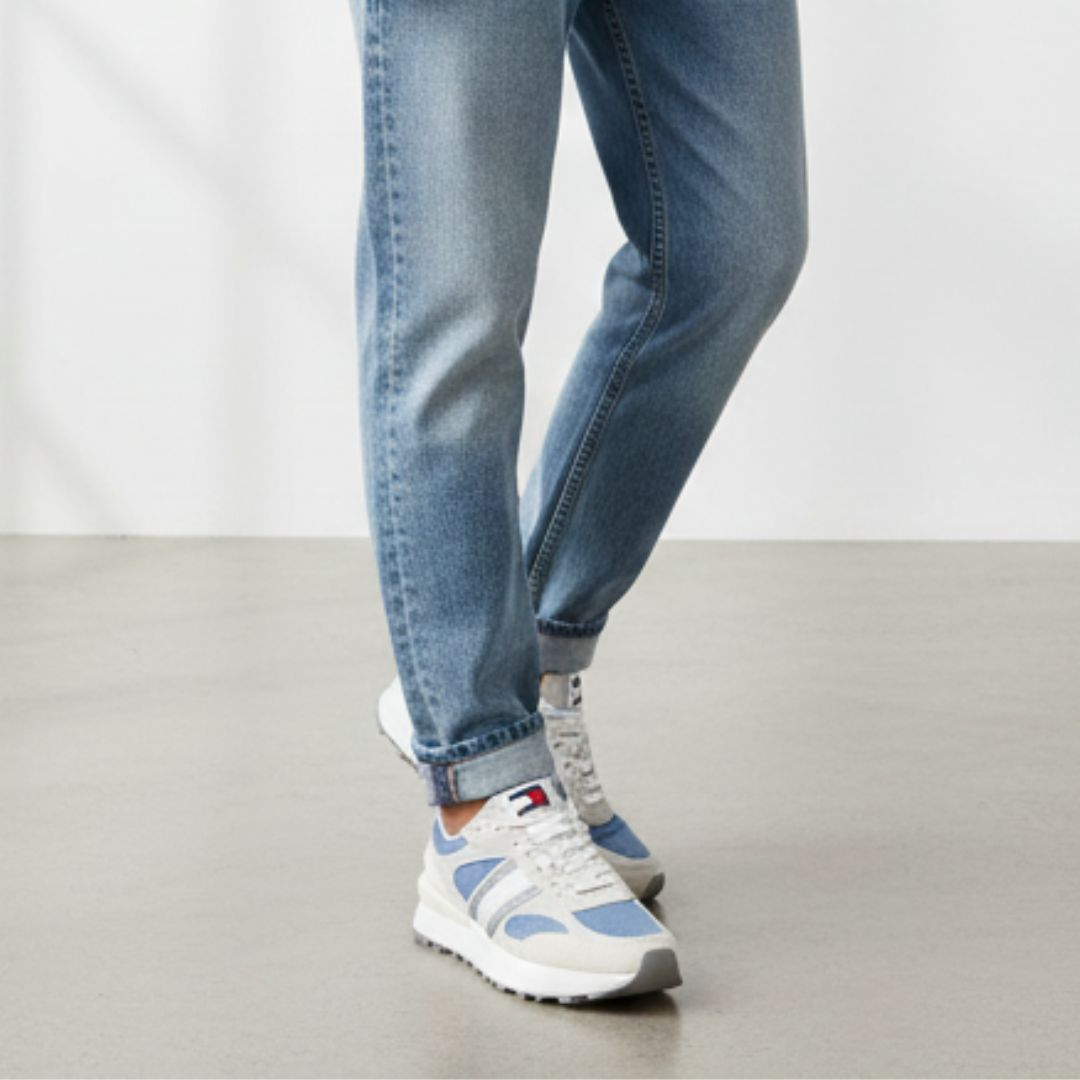 Tommy Suede Cleat Mixed Texture Trainers