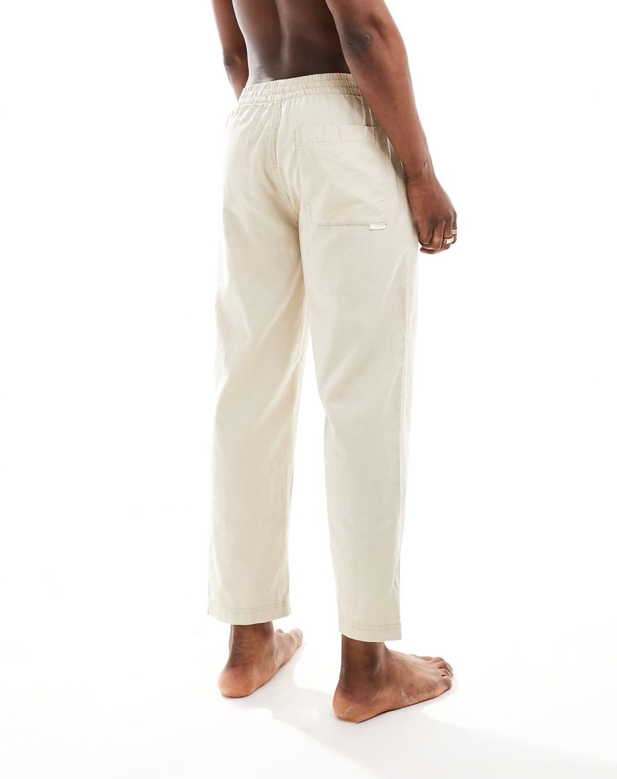 Pull&Bear Linen Look Wide Leg Trousers