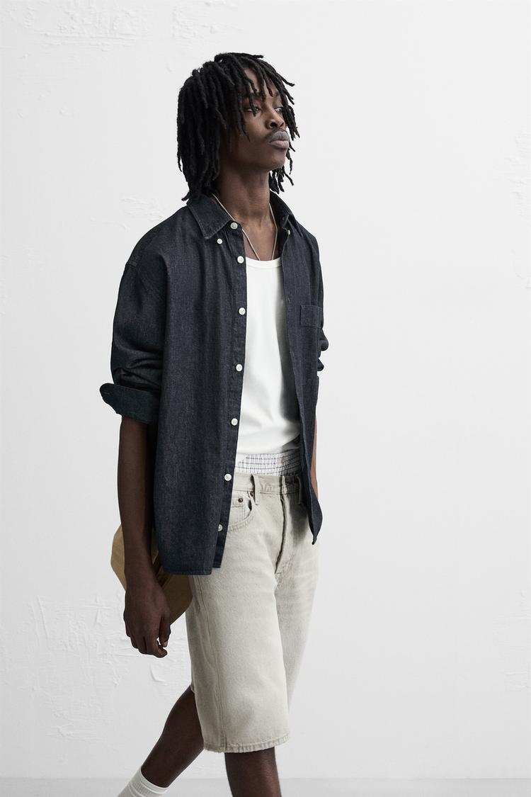 Zara Straight Fit Denim Short