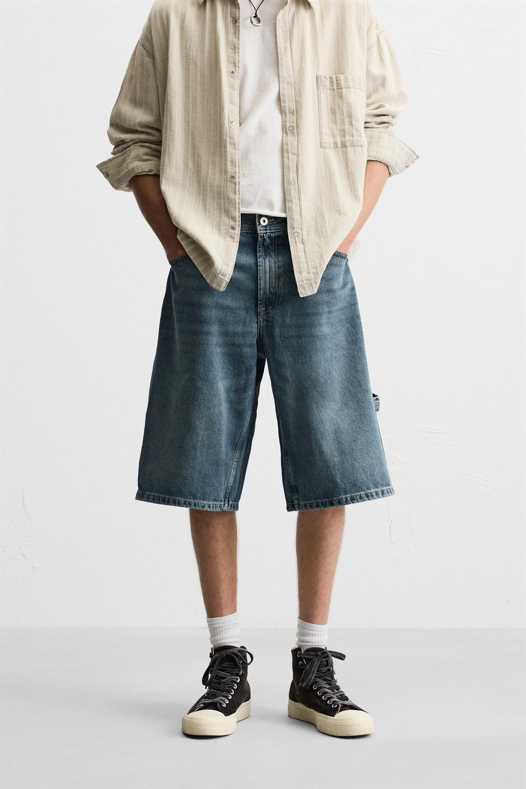 Zara Baggy Carpenter Denim Short