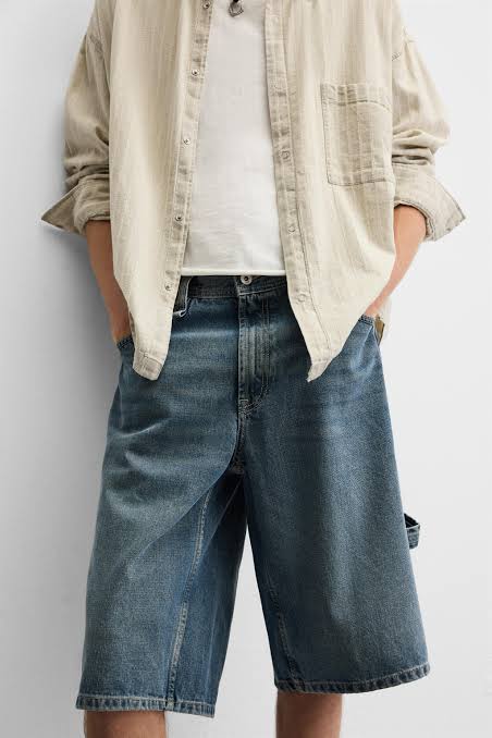 Zara Baggy Carpenter Denim Short