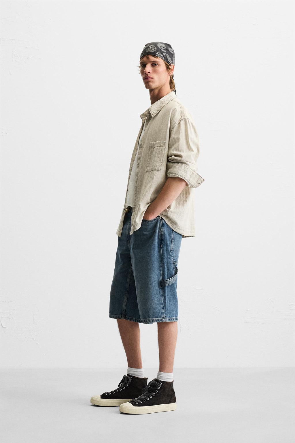 Zara Baggy Carpenter Denim Short