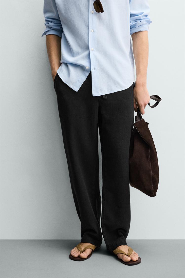 Zara Textured Relaxed Fit Trousers