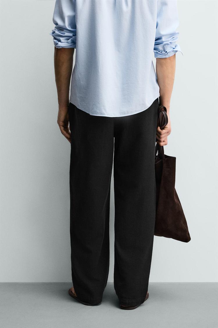 Zara Textured Relaxed Fit Trousers