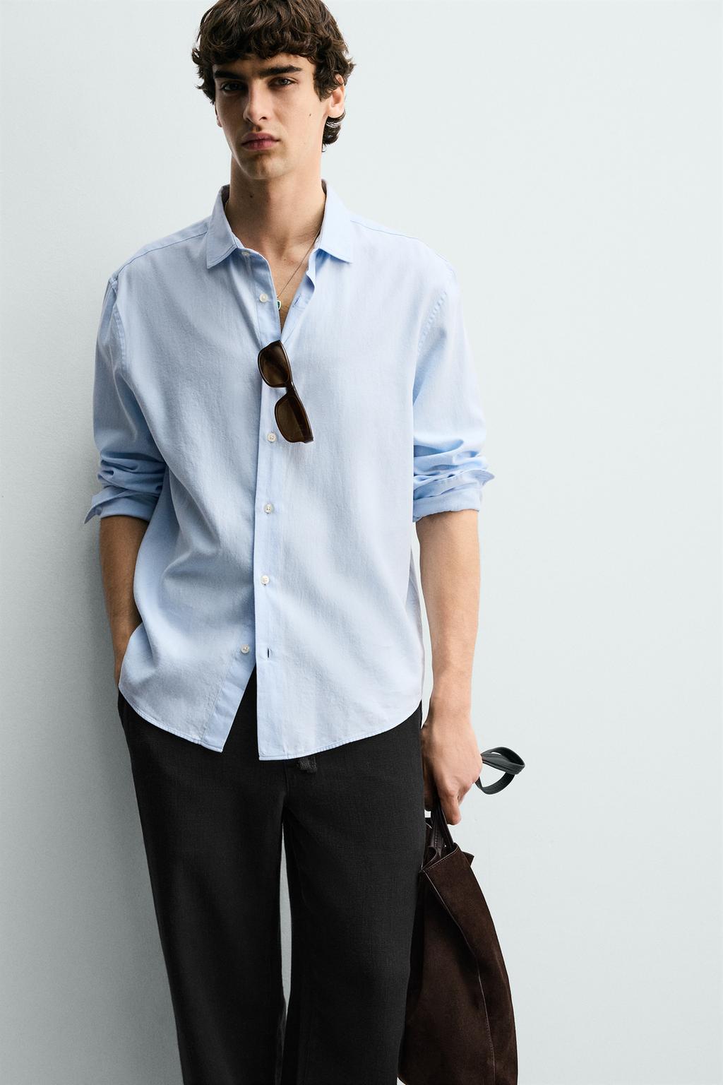Zara Textured Relaxed Fit Trousers
