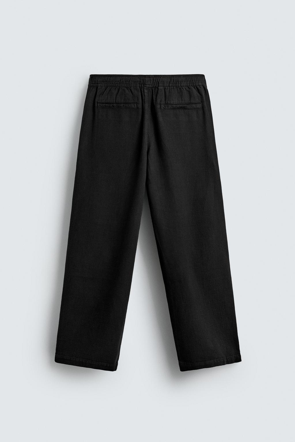 Zara Textured Relaxed Fit Trousers