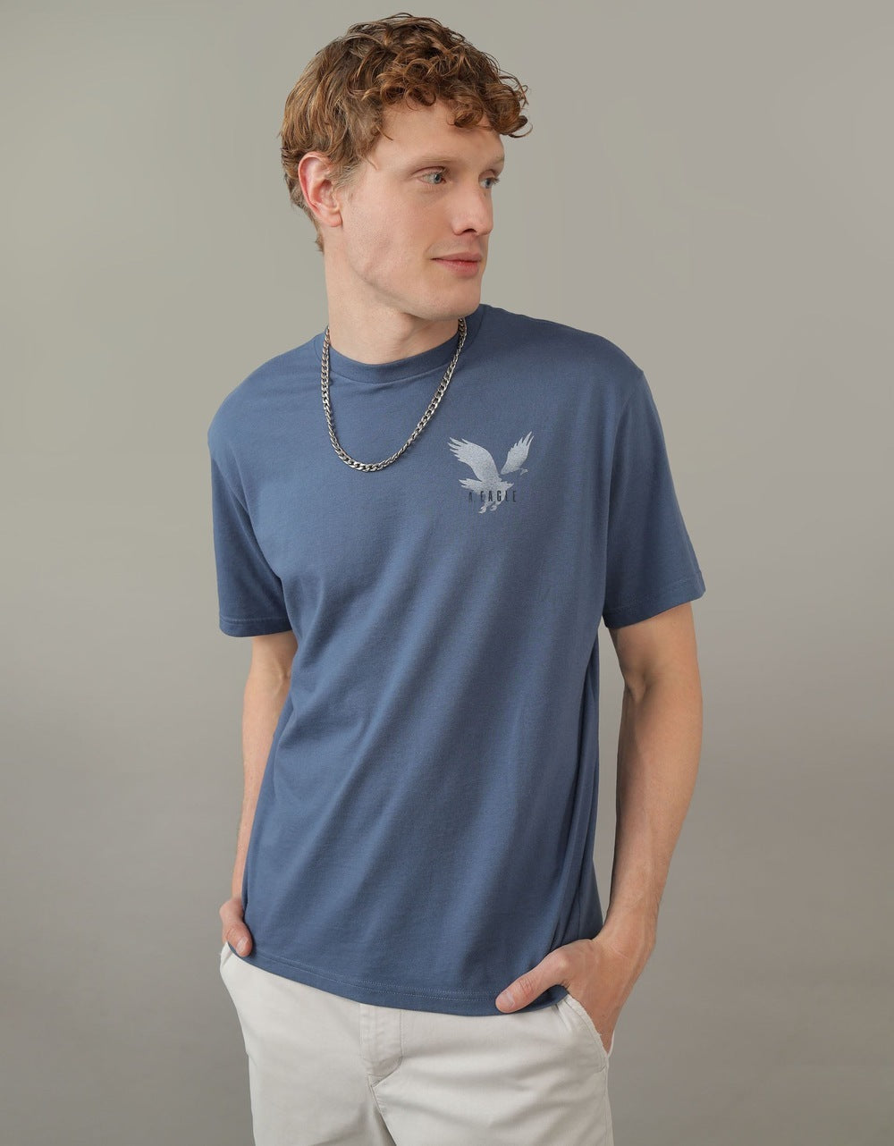 American Eagle Blue Logo Graphic T-Shirt