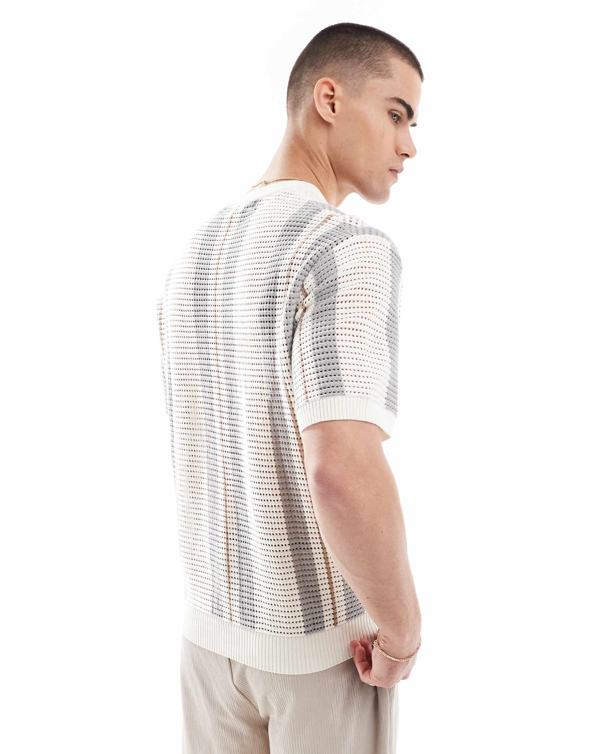 Bershka Knitted Stripe T-Shirt