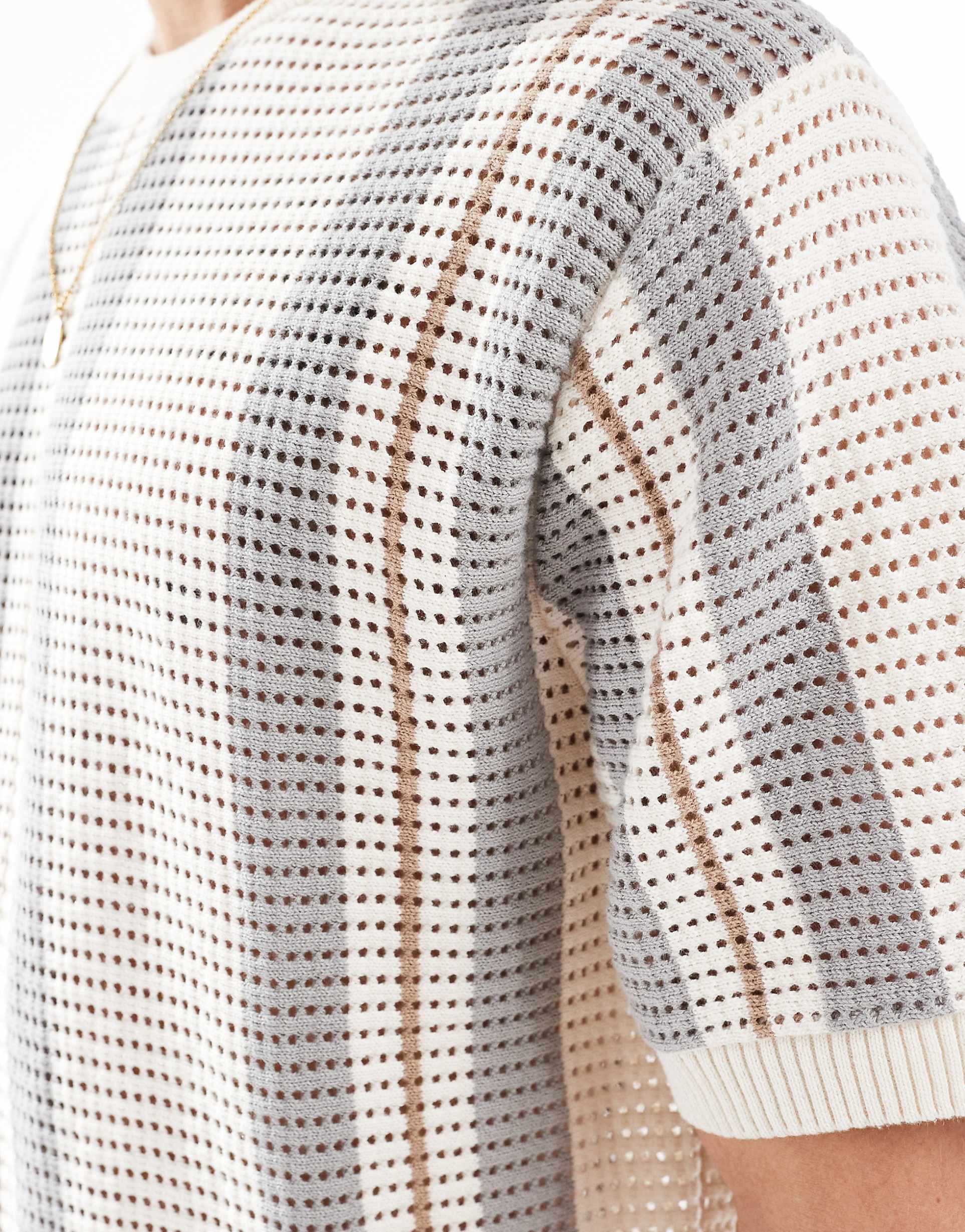 Bershka Knitted Stripe T-Shirt